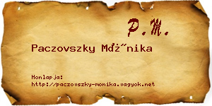 Paczovszky Mónika névjegykártya